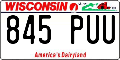 WI license plate 845PUU