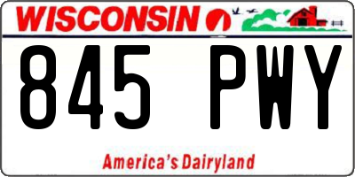WI license plate 845PWY