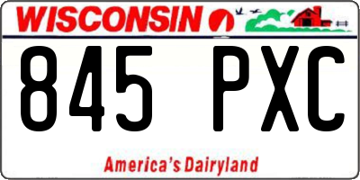 WI license plate 845PXC