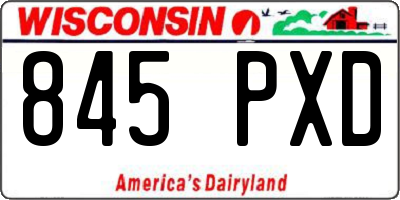 WI license plate 845PXD