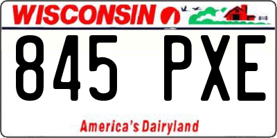 WI license plate 845PXE