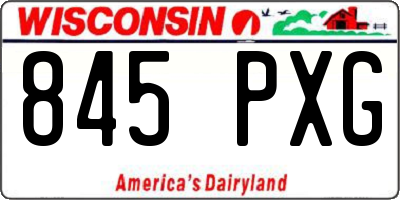 WI license plate 845PXG