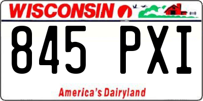 WI license plate 845PXI