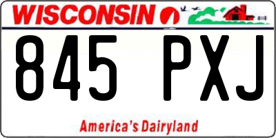 WI license plate 845PXJ