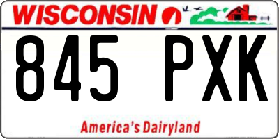 WI license plate 845PXK