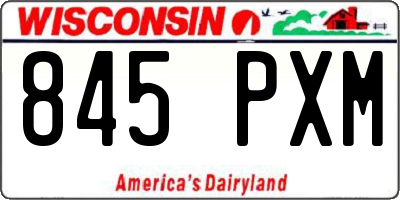 WI license plate 845PXM