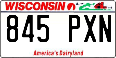 WI license plate 845PXN