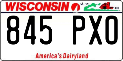 WI license plate 845PXO