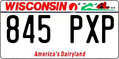 WI license plate 845PXP