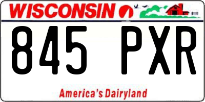 WI license plate 845PXR