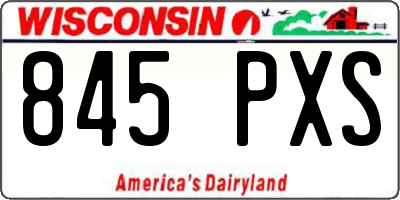 WI license plate 845PXS