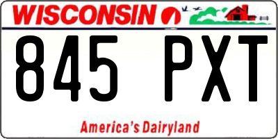 WI license plate 845PXT