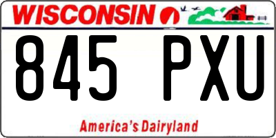 WI license plate 845PXU