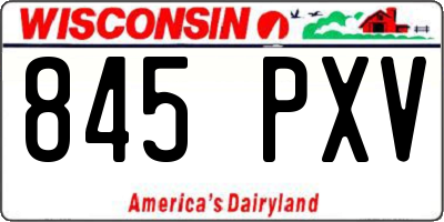 WI license plate 845PXV