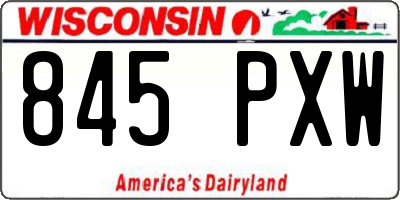 WI license plate 845PXW