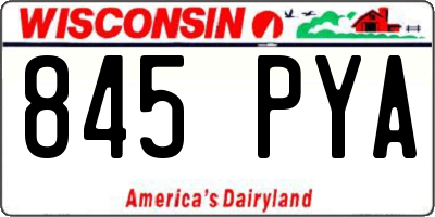 WI license plate 845PYA