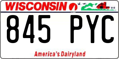 WI license plate 845PYC