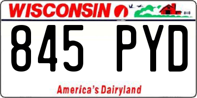 WI license plate 845PYD