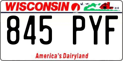 WI license plate 845PYF
