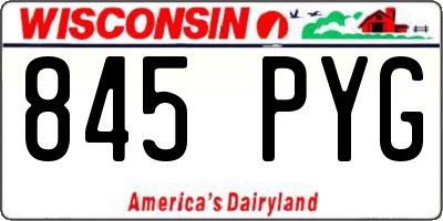 WI license plate 845PYG