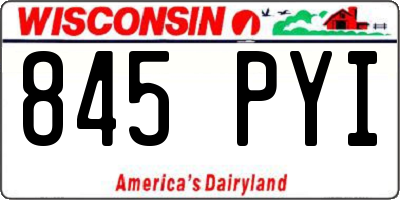 WI license plate 845PYI