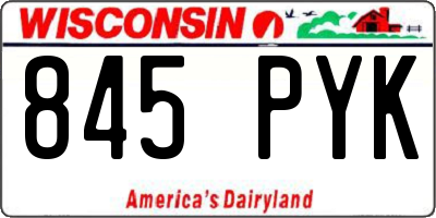 WI license plate 845PYK
