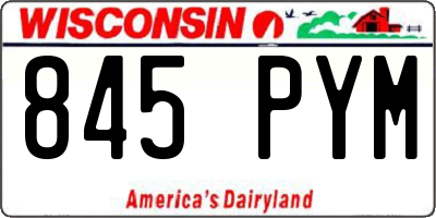 WI license plate 845PYM