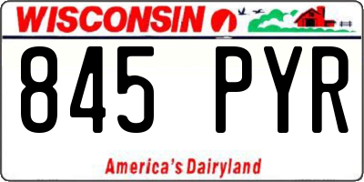 WI license plate 845PYR