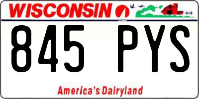 WI license plate 845PYS