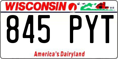 WI license plate 845PYT