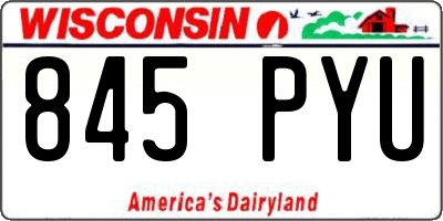 WI license plate 845PYU