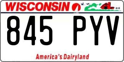 WI license plate 845PYV