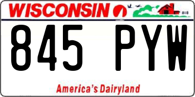 WI license plate 845PYW