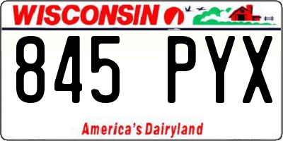 WI license plate 845PYX