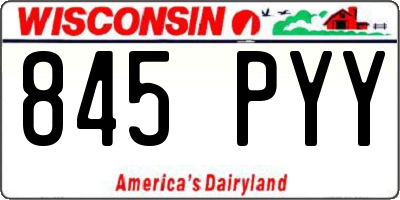 WI license plate 845PYY
