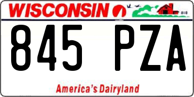 WI license plate 845PZA