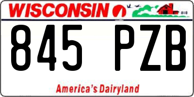 WI license plate 845PZB