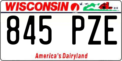 WI license plate 845PZE