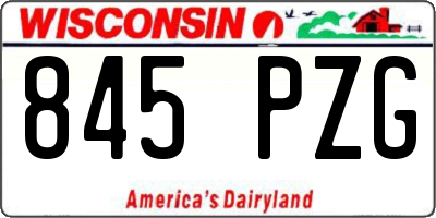 WI license plate 845PZG