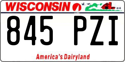 WI license plate 845PZI