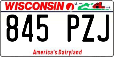 WI license plate 845PZJ