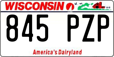 WI license plate 845PZP