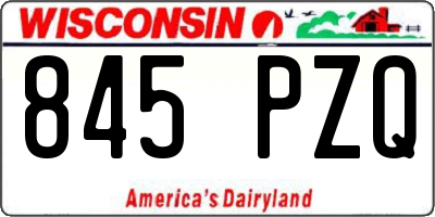 WI license plate 845PZQ