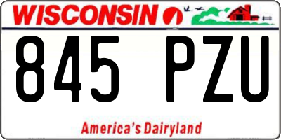 WI license plate 845PZU