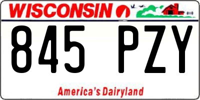WI license plate 845PZY