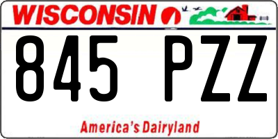 WI license plate 845PZZ