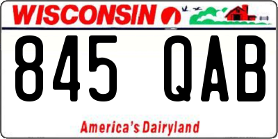 WI license plate 845QAB