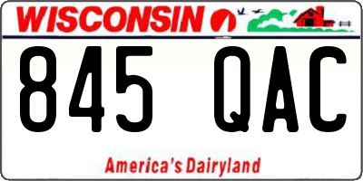 WI license plate 845QAC