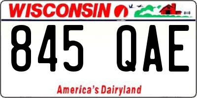 WI license plate 845QAE