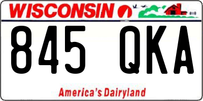 WI license plate 845QKA